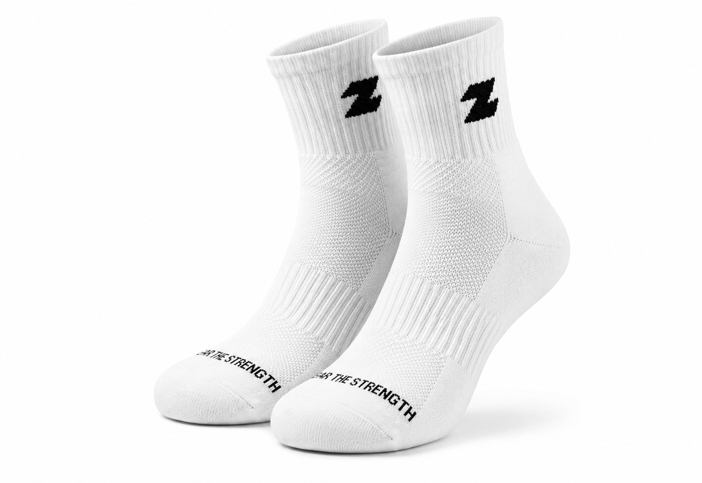 ZOR Performance Socks – Wear The Strength | White