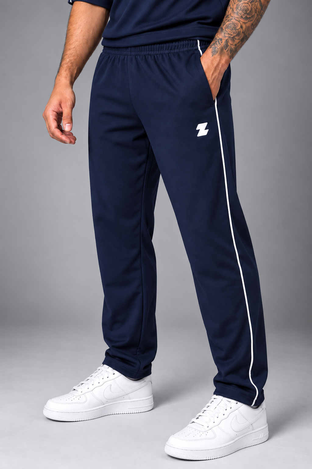 ZOR Navy Blue Piping Training Track Pants