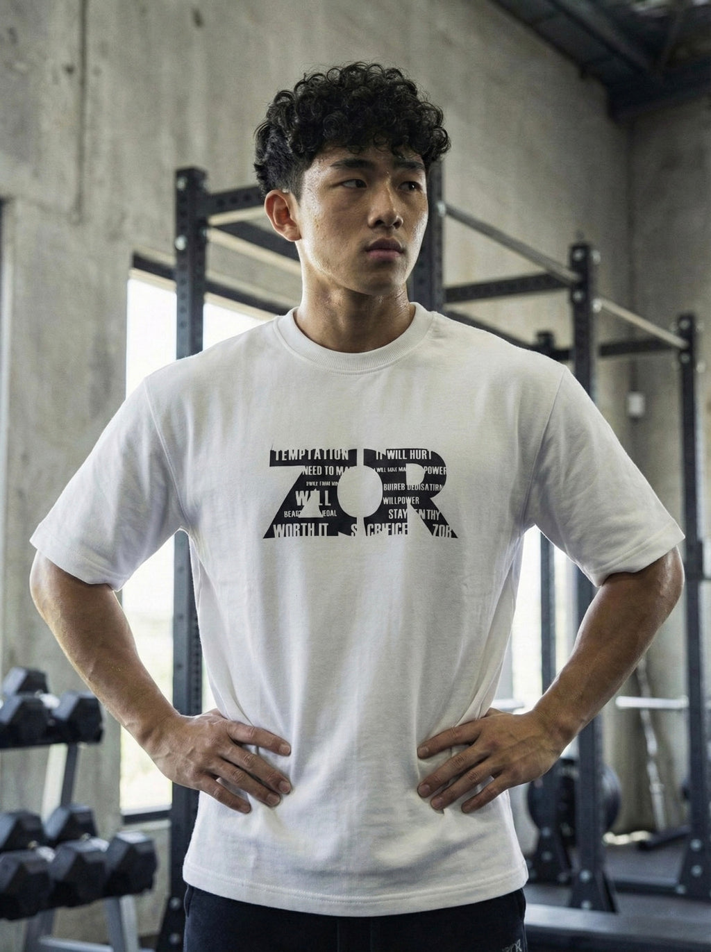 ZOR White Oversized Training T-Shirt (Unisex)