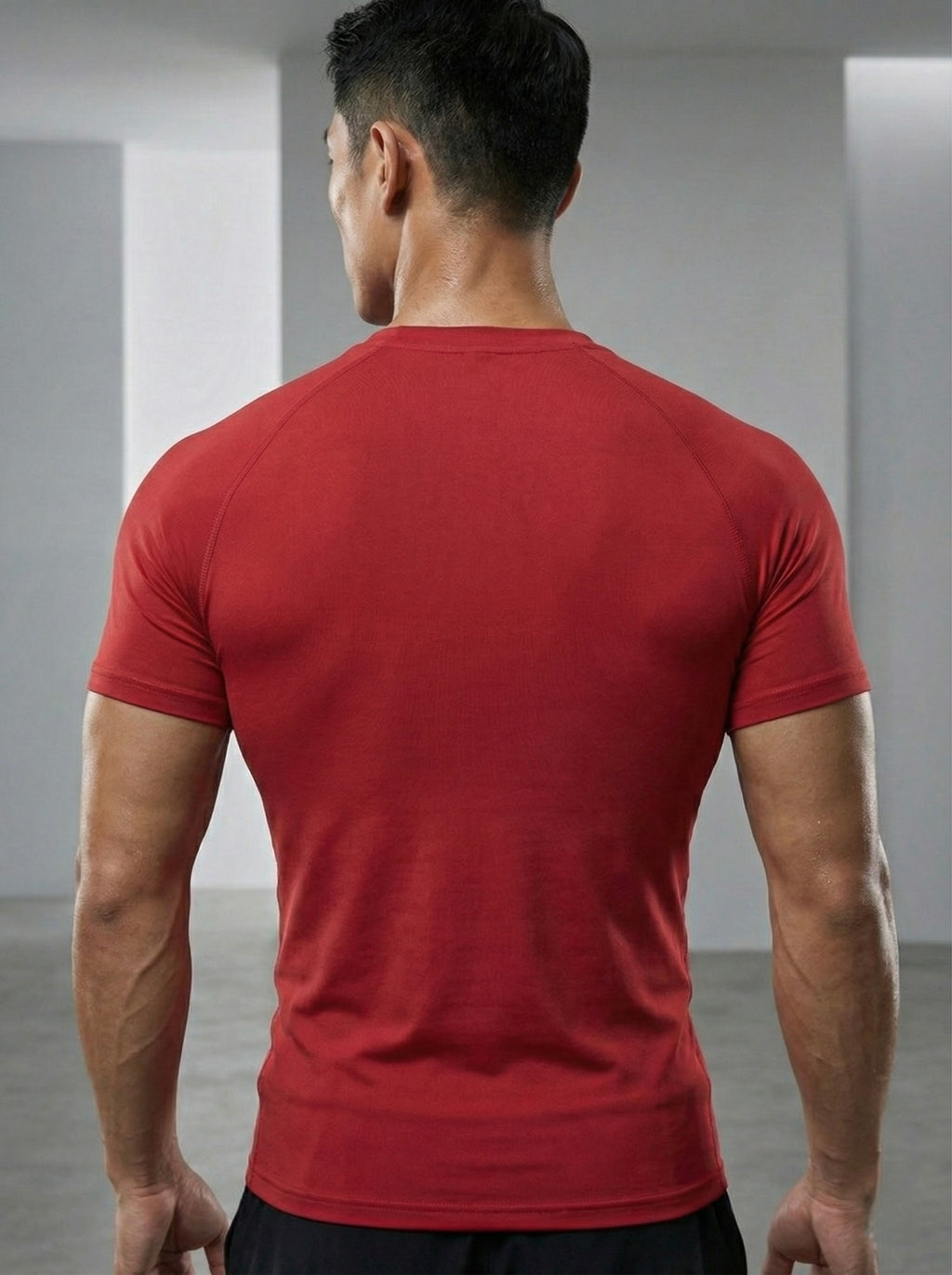 Red Half-Sleeve Compression for Gym Training