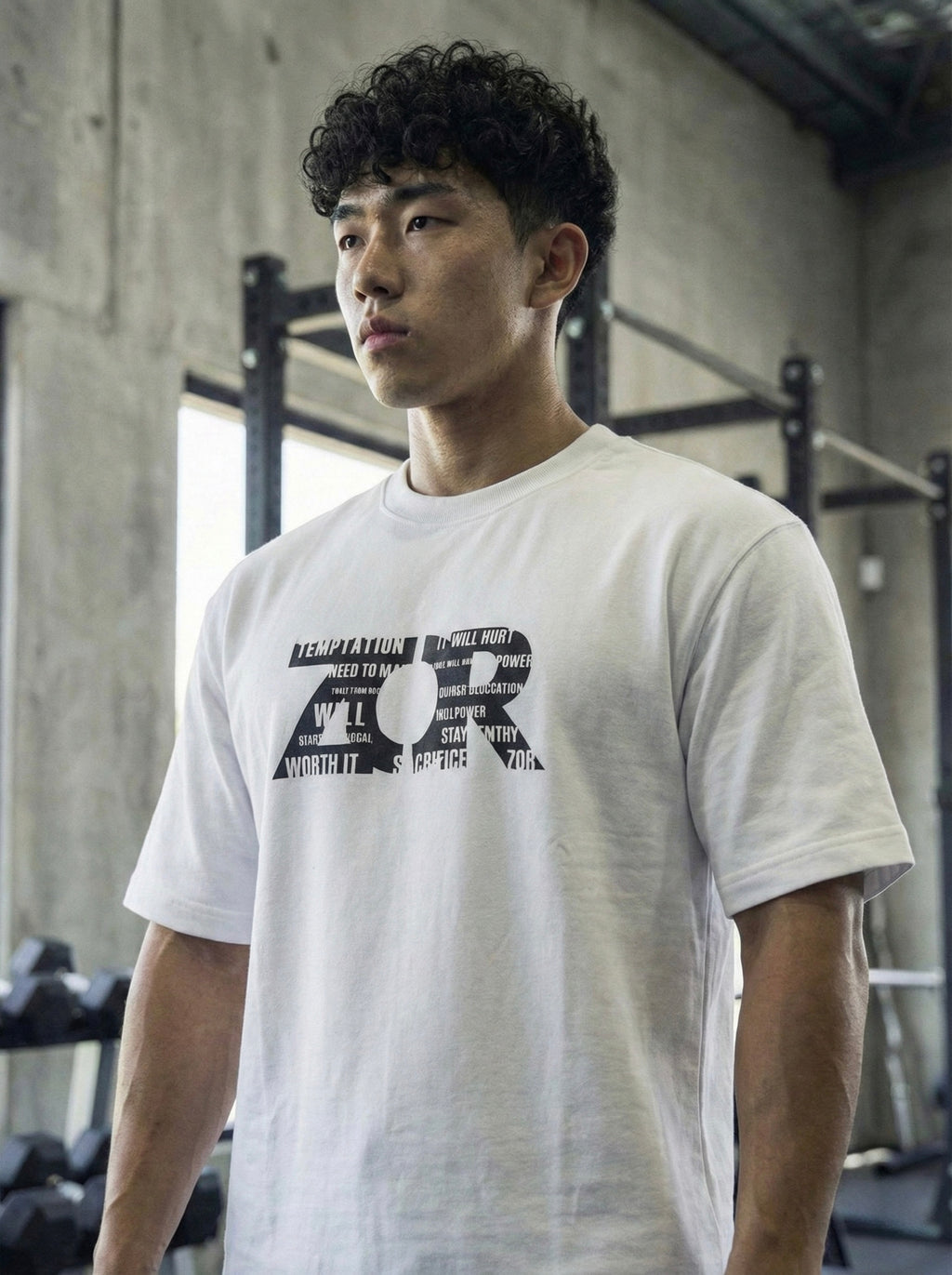 ZOR White Oversized Training T-Shirt (Unisex)