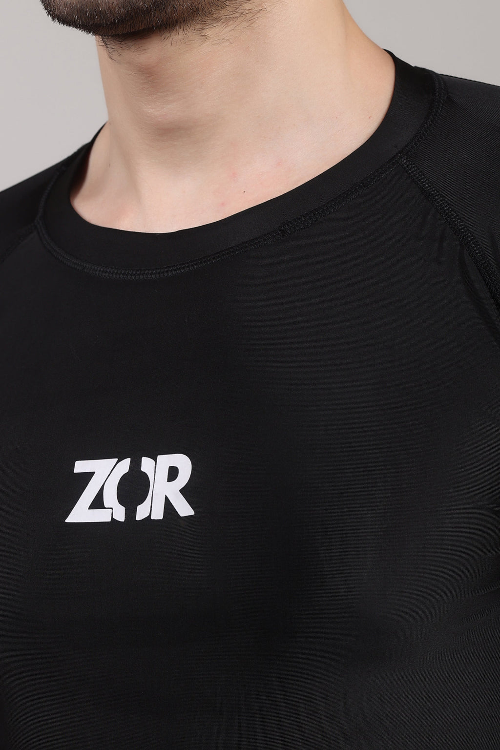 Black Half-Sleeve Compression ZOR Activewear