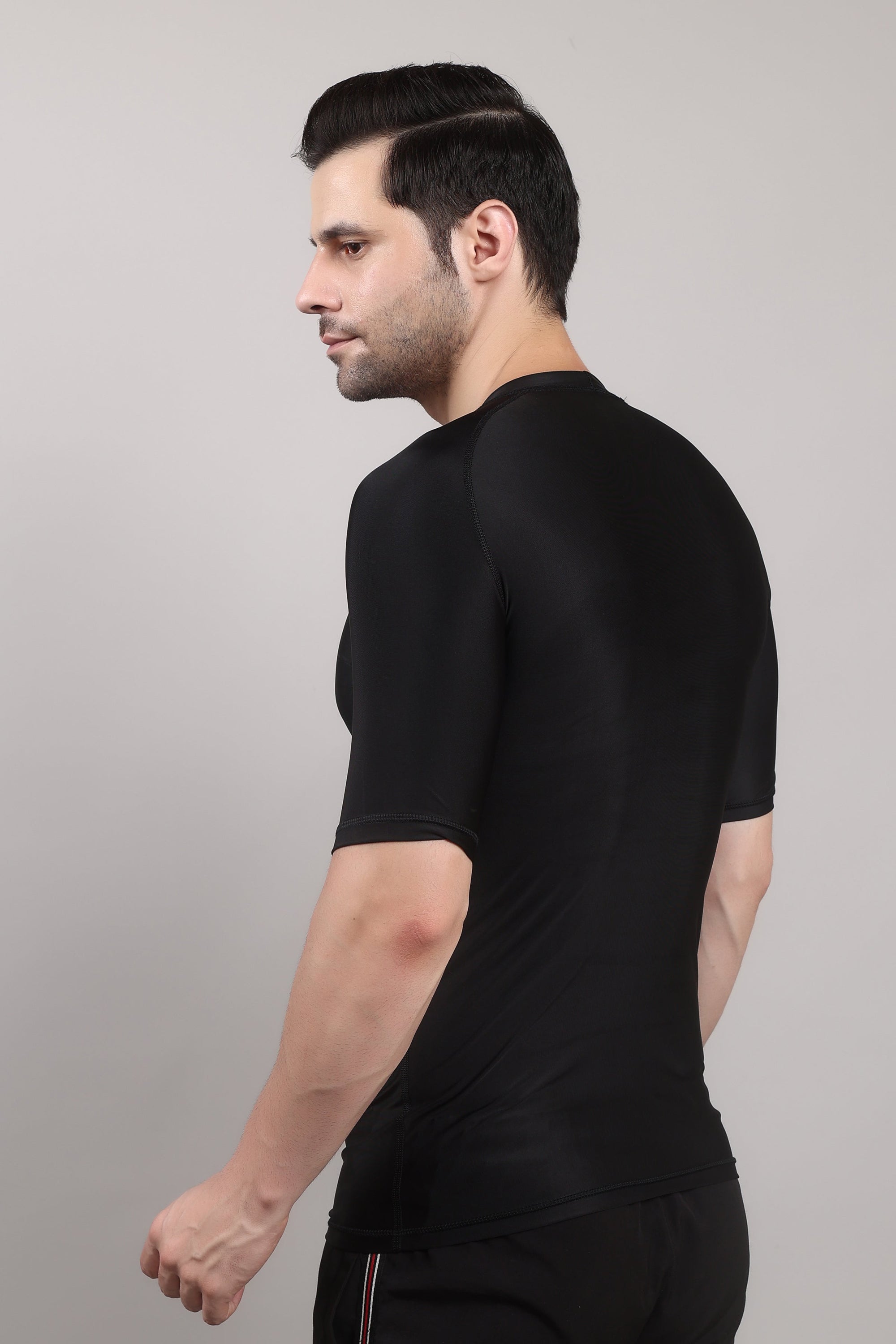 Black Half-Sleeve Compression ZOR Activewear