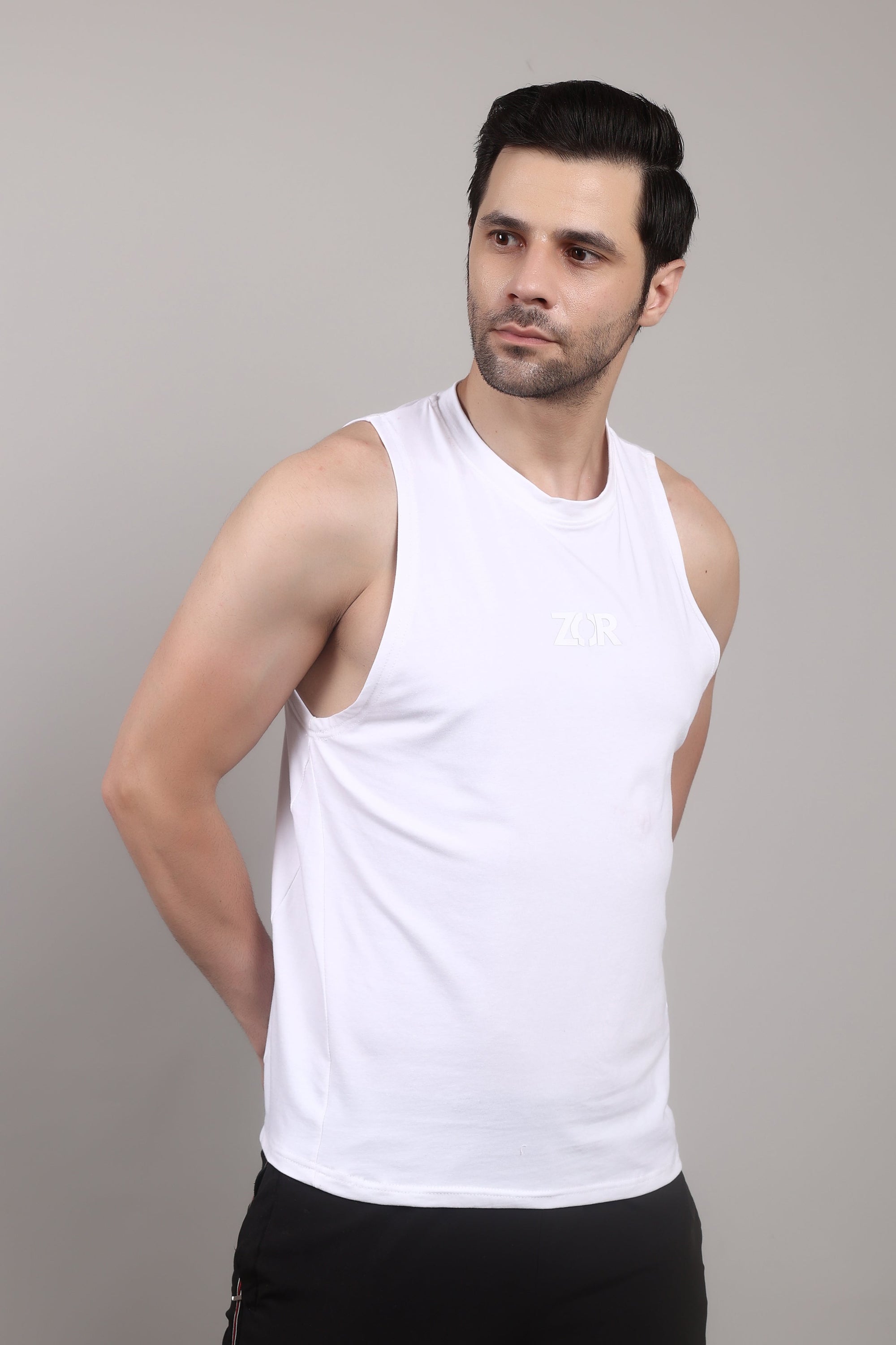 White Running Tank ZOR Activewear