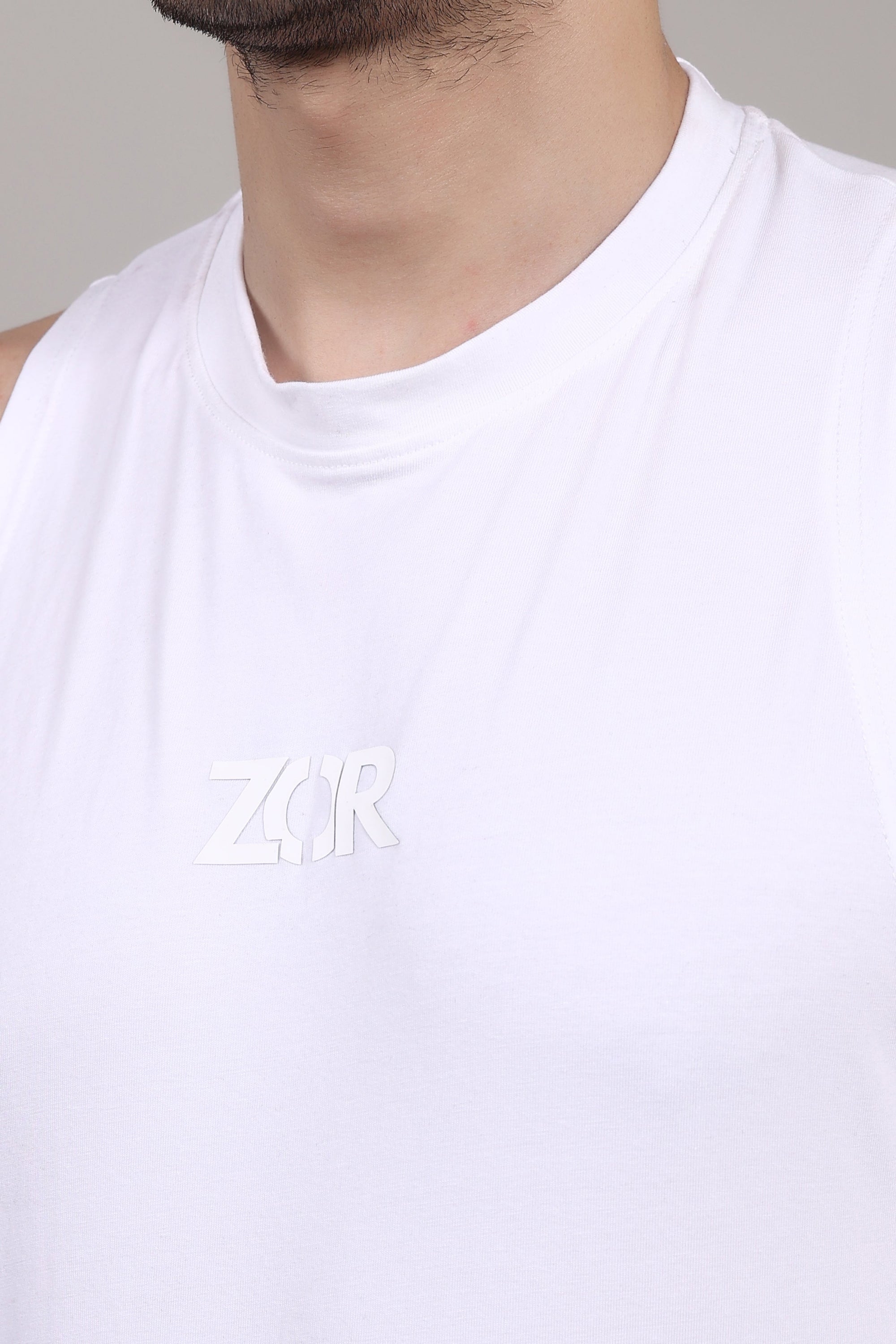 White Running Tank ZOR Activewear