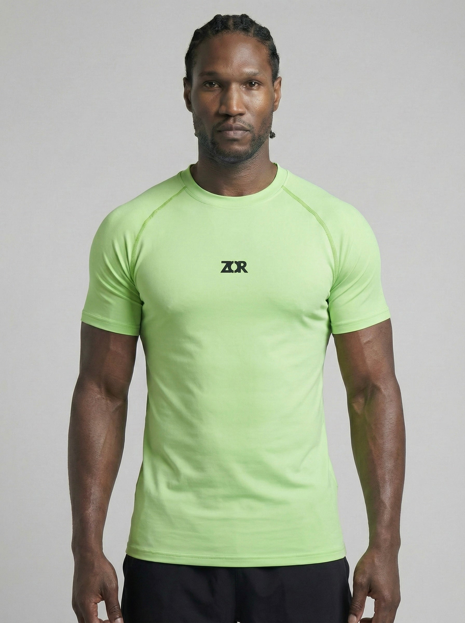 Matcha Green Half-Sleeve Compression for Gym Training