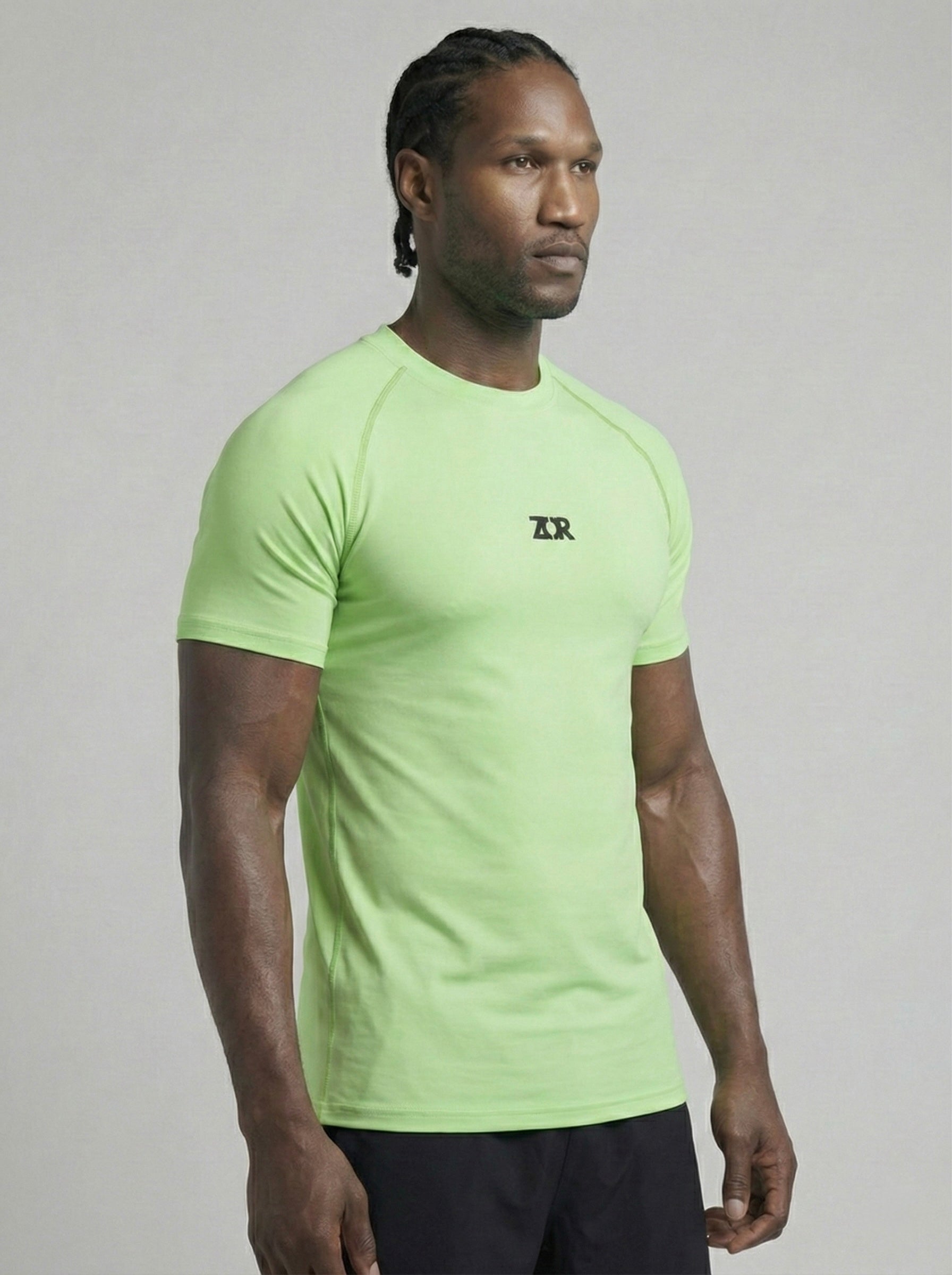 Matcha Green Half-Sleeve Compression for Gym Training