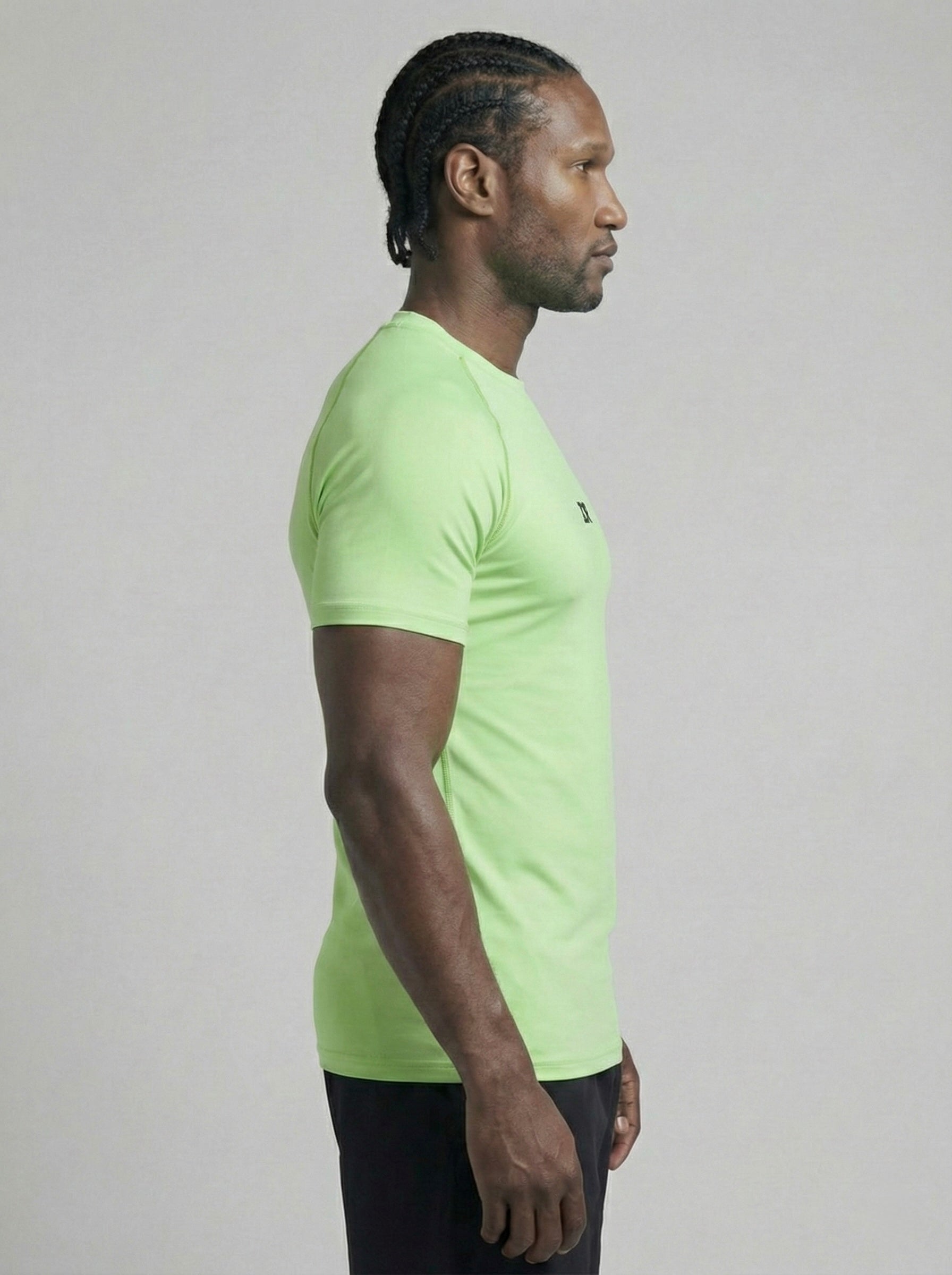 Matcha Green Half-Sleeve Compression for Gym Training