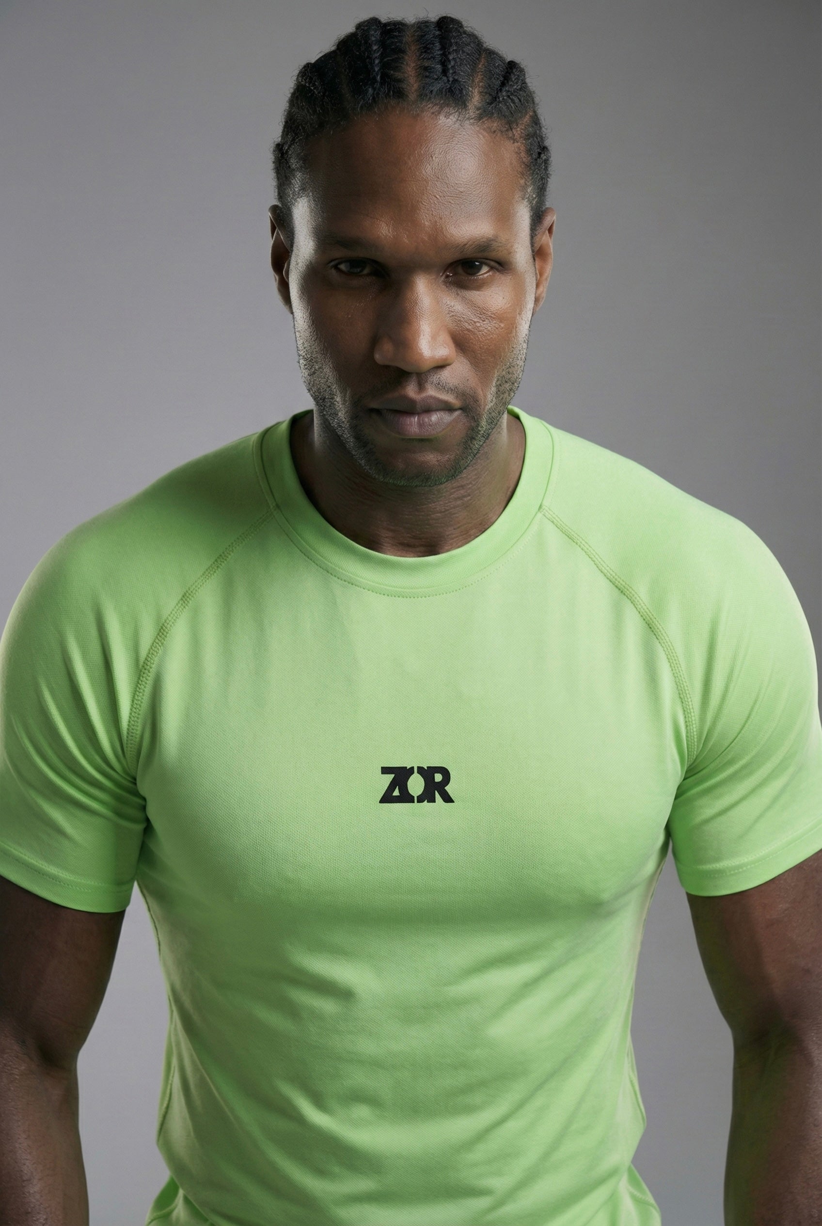 Matcha Green Half-Sleeve Compression for Gym Training