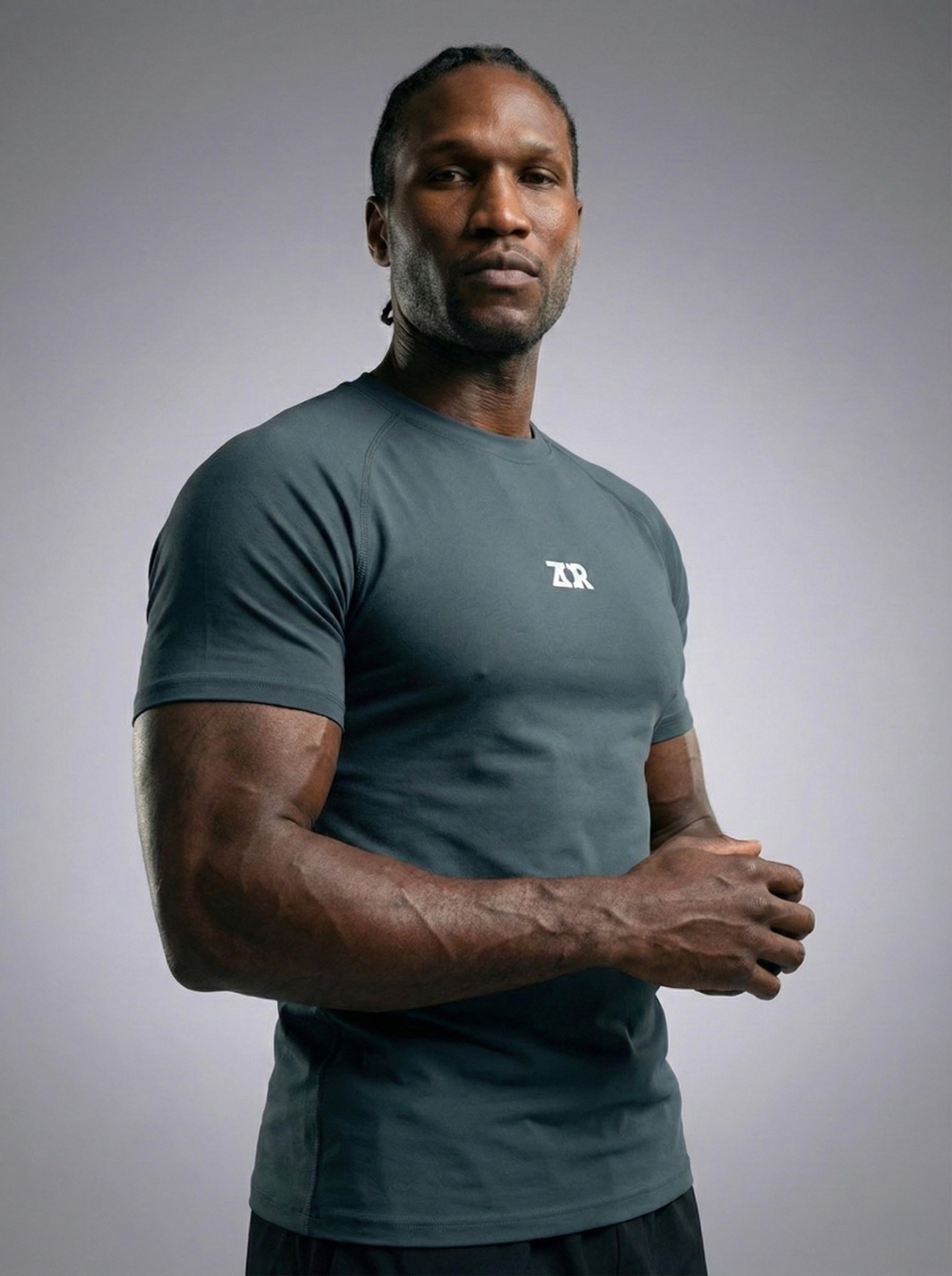 Graphene Grey Half-Sleeve Compression for Gym Training