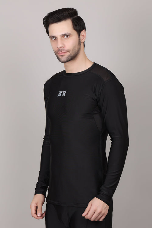 Black Long-Sleeve Compression ZOR Activewear