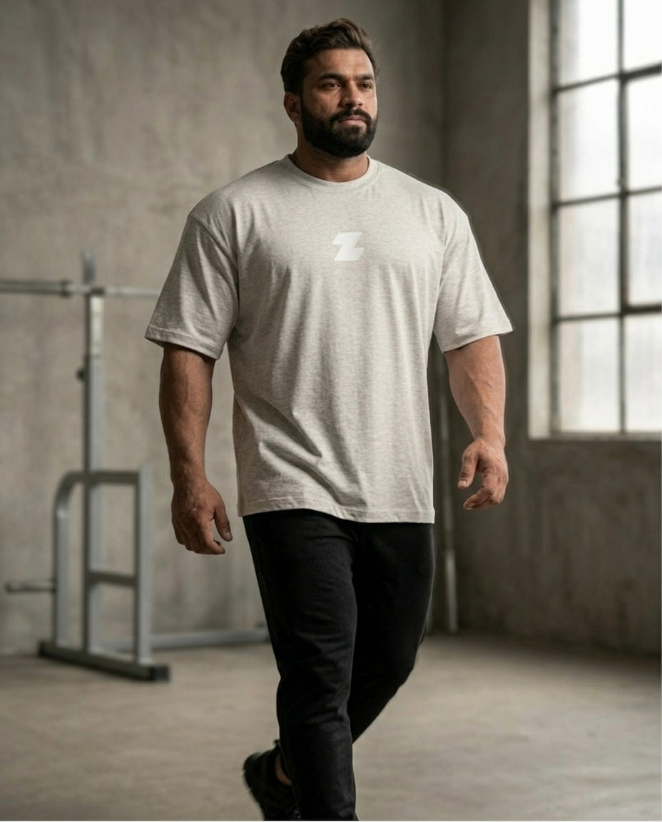 ZOR Essential Grey Oversized Training T-Shirt