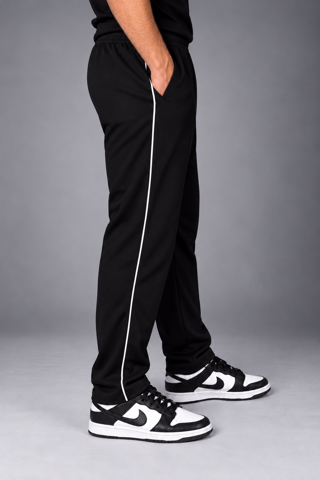 ZOR Black Piping Training T-Shirt & Lower Set