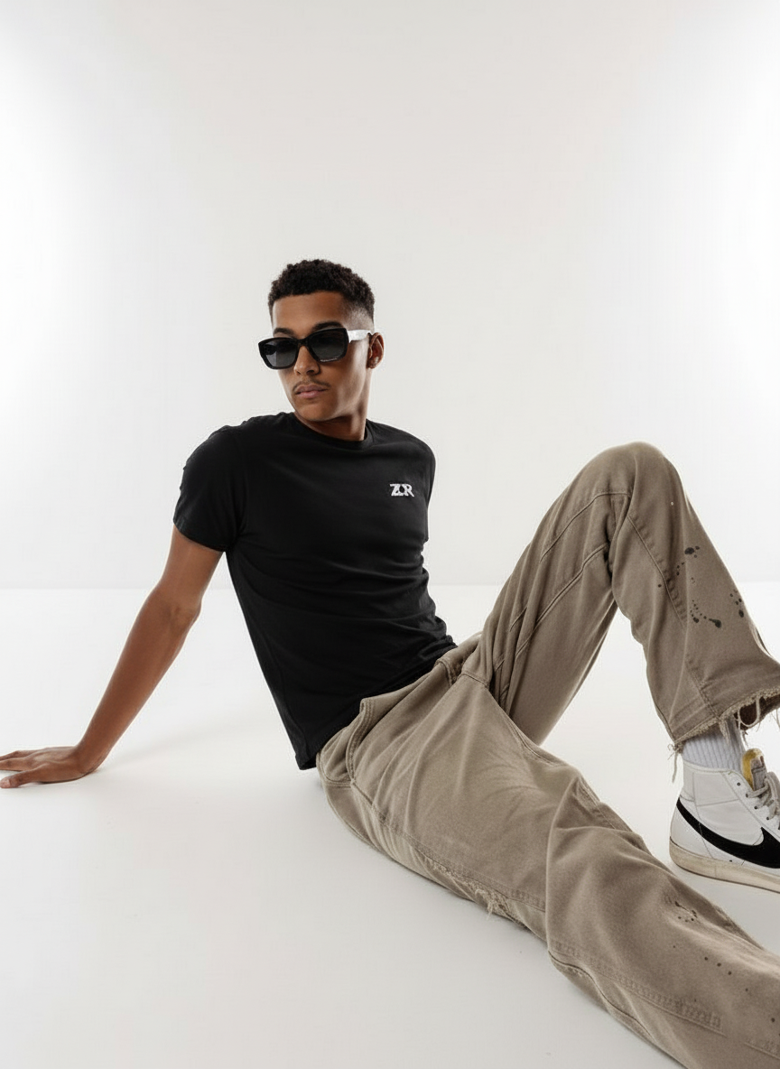 Black Fitted T-shirt Men