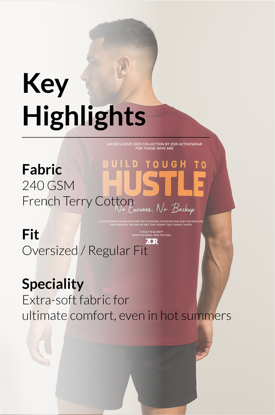 Hustle Oversized Unisex T-shirt ZOR Activewear