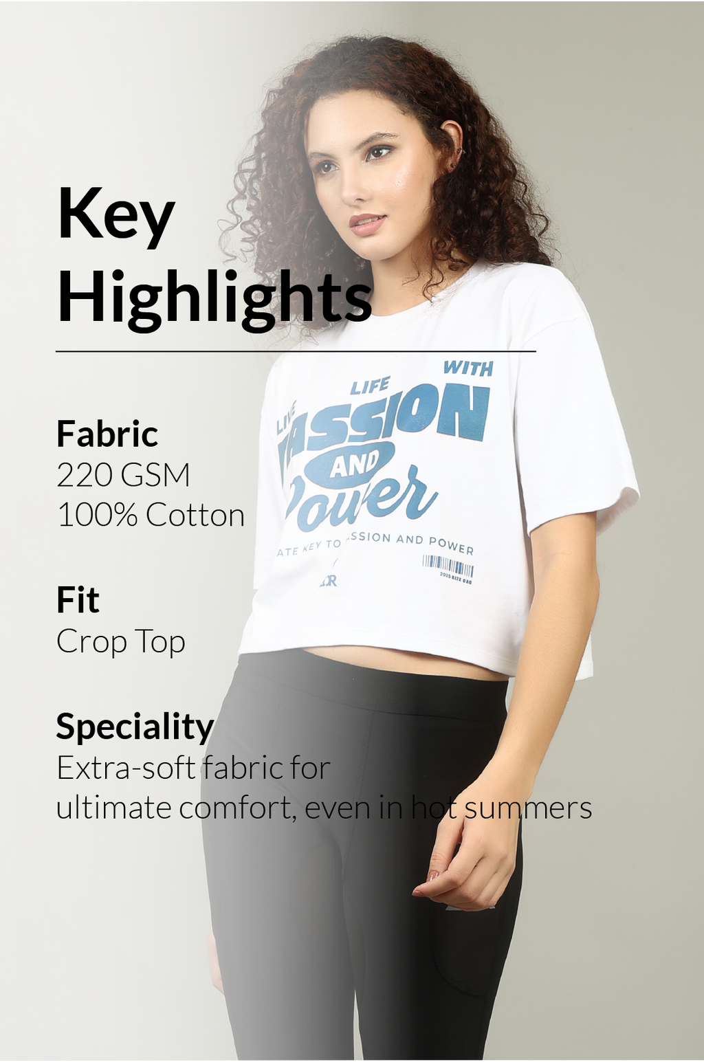 Passion & Power Oversized Crop-Top ZOR Activewear